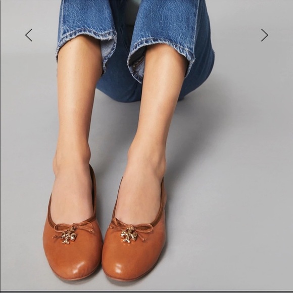 Tory Burch Brown Charm‎ Ballet Flats Sandals walking shoes comfort 8.5 - Picture 1 of 12